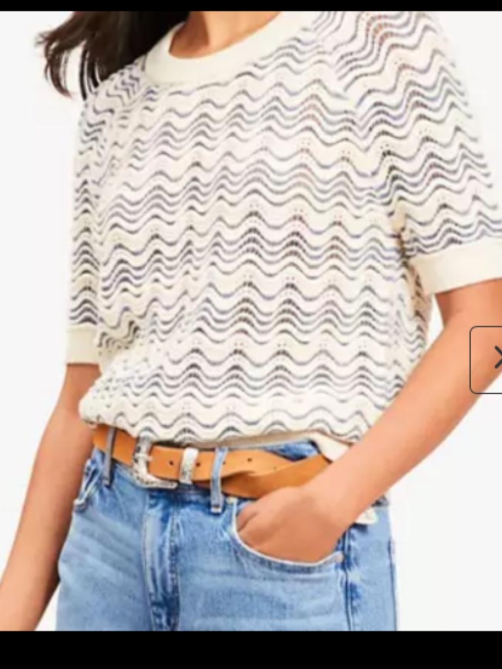 Wavy Stitch Raglan Sweater Tee